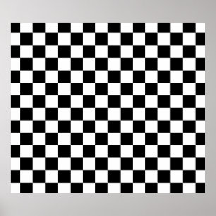 Black and white chequered pattern poster