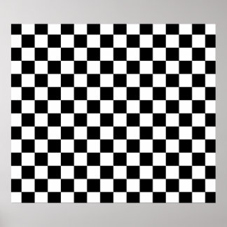 Black and white chequered pattern poster