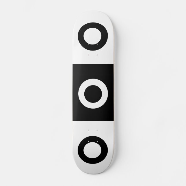 Black and white chequered pattern skateboard (Front)