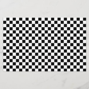 Black and White Chequered Pattern Stationery