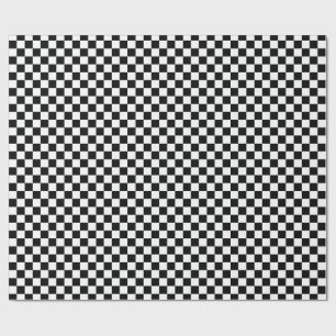 Black and white chequered pattern wrapping paper