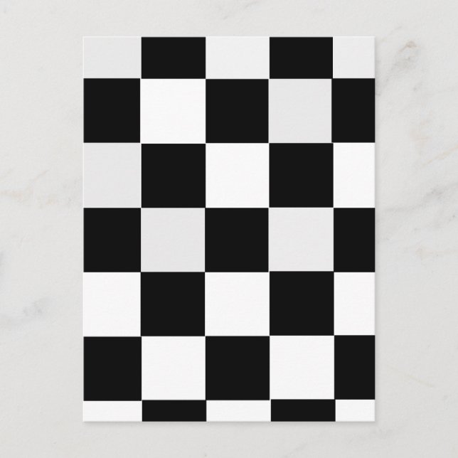 Black and White Chequered Postcard (Front)