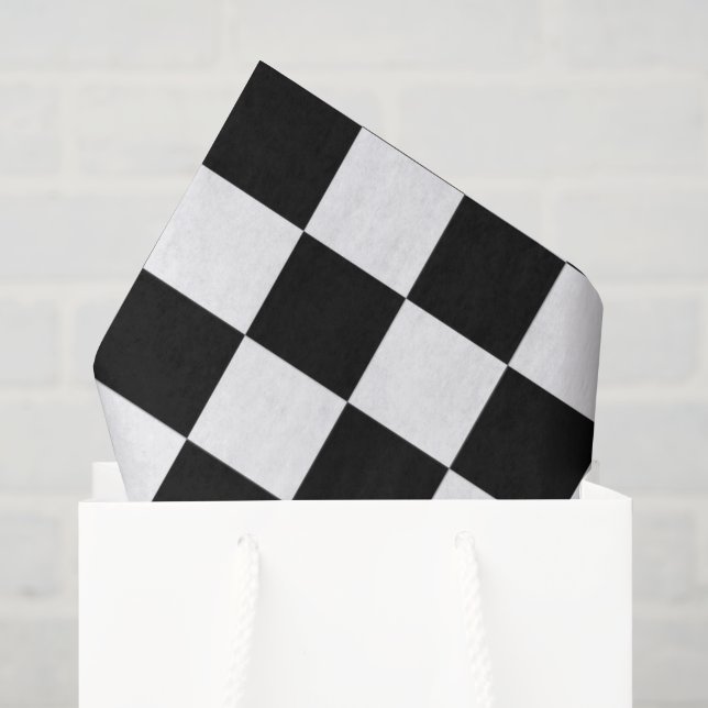Black and White Chequered Print Tissue Paper (Gift Bag)