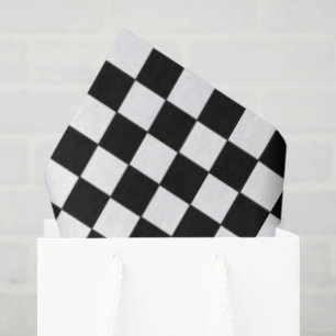 Black and White Chequered   Race Car Theme Tissue Paper