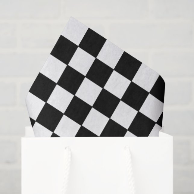 Black and White Chequered | Race Car Theme Tissue Paper (Gift Bag)