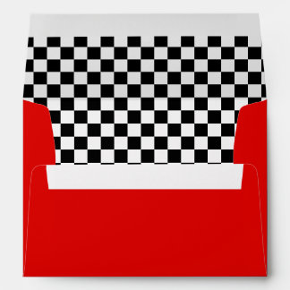 Black and White Chequered Red Envelope