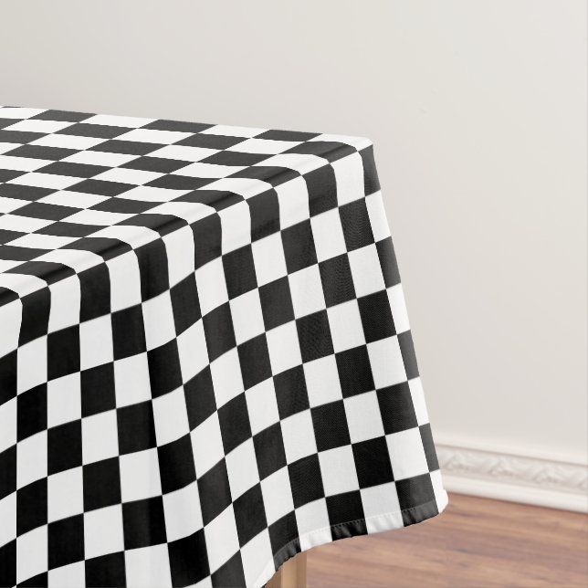 Black and White Chequered Tablecloth (In Situ)
