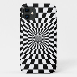 Black and White Chequered Vortex   Custom Case-Mate iPhone Case