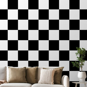Black and White Chequered Wallpaper