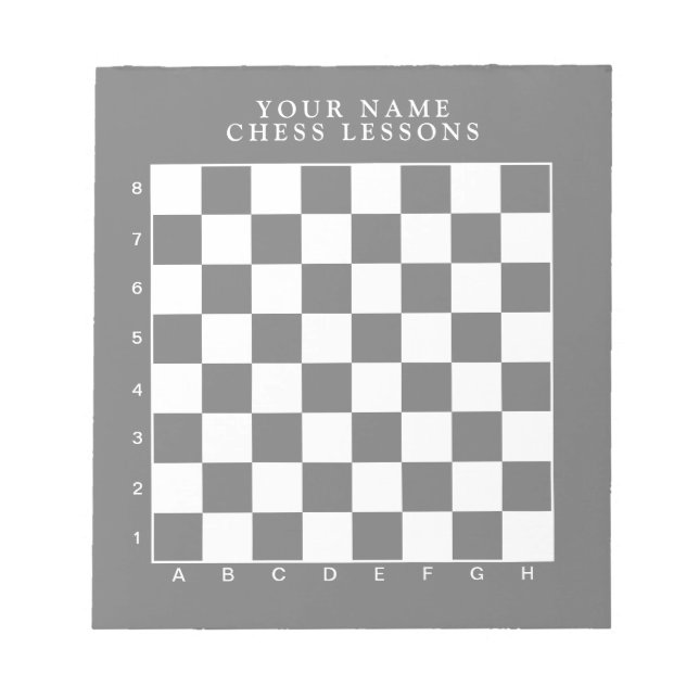 Black and white chess board notepad for lessons (Front)