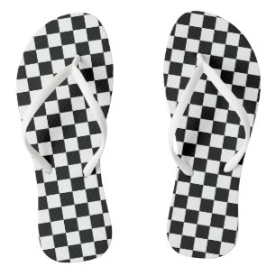 Black and White Chess Digital Print Jandals