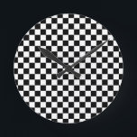 Black and White Chess Digital Print Round Clock<br><div class="desc">Black and White Chess Digital Print Wall Clock by Gerson Ramos.</div>