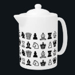 Black and White Chess Piece Pattern<br><div class="desc">Classic black and white chess pieces pattern.</div>