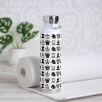 Black and White Chess Piece Pattern