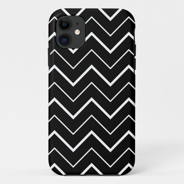 Black and White Chevron Case-Mate iPhone Case (Back)