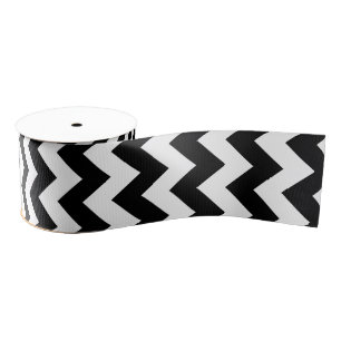 Black and White Chevron Classic Design Grosgrain Ribbon