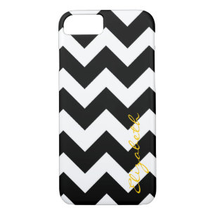 Black and White Chevron Custom Monogram Case-Mate iPhone Case