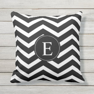 Black and White Chevron Custom Outdoor Cushion