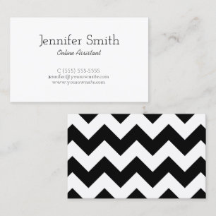 Black and White Chevron Pattern Business Card