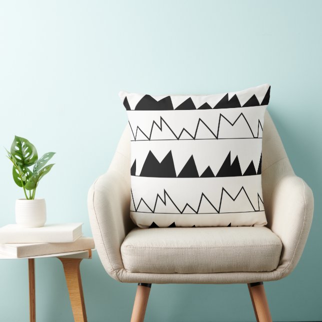 Black and White Chevron Pattern Cushion (Chair)