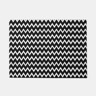Black And White Chevron Pattern Doormat