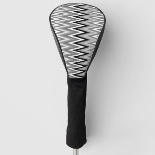 Black and White Chevron Pattern Golf Head Cover