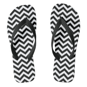 Black And White Chevron Pattern Jandals