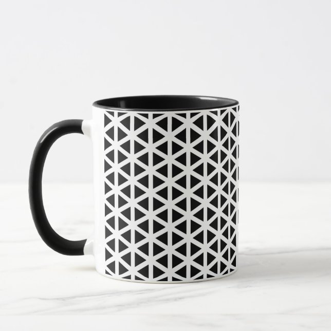 Black and White Chevron Pattern  Mug (Left)