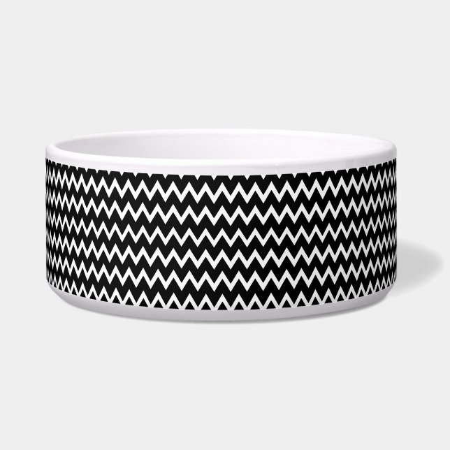 Black And White Chevron Pattern Pet (Front)