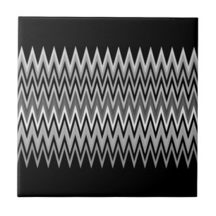 Black and White Chevron Pattern Tile