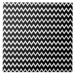 Black And White Chevron Pattern Tile