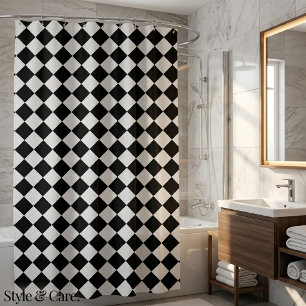 Black and White Chevron Pattern Unique Stylish Shower Curtain