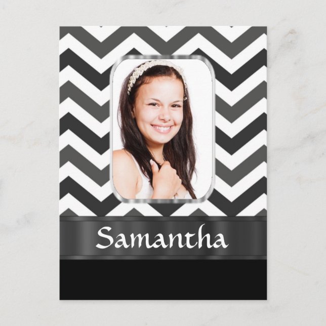 Black and white chevron postcard (Front)