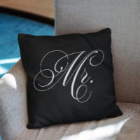 Black and White Chevron Stripes "Mr"