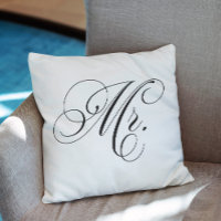 Black and White Chevron Stripes "Mr"