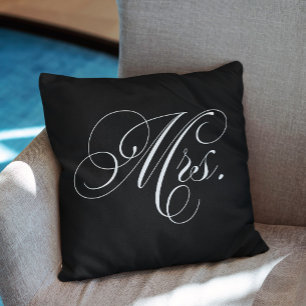 Black and White Chevron Stripes Mrs Cushion