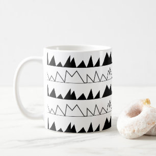 Black and White Chevron Stripes Pattern Coffee Mug
