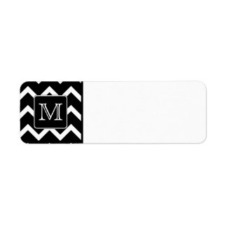 Black and White Chevron with Custom Monogram.