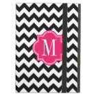 Black and White Chevron with Hot Pink Monogram