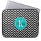 Black and White Chevron with Teal Monogram