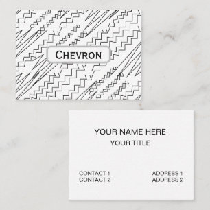 Black and White Chevron Zigzag Stripes Business Card
