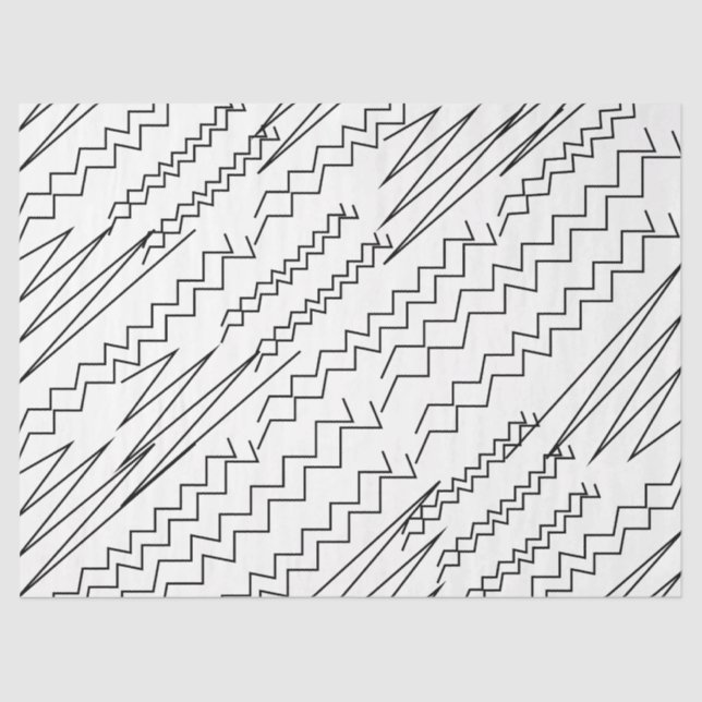Black and White Chevron Zigzag Stripes Tissue Paper (Front)