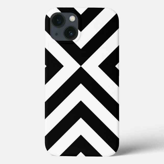 Black and White Chevrons Battery Case (Back)