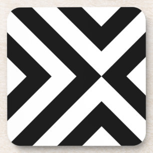 Black and White Chevrons Coaster