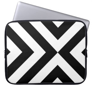 Black and White Chevrons Laptop Sleeve