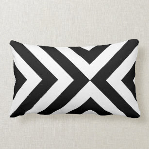 Black and White Chevrons Lumbar Cushion