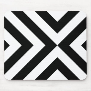Black and White Chevrons Mouse Pad