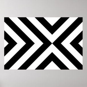 Black and White Chevrons Poster