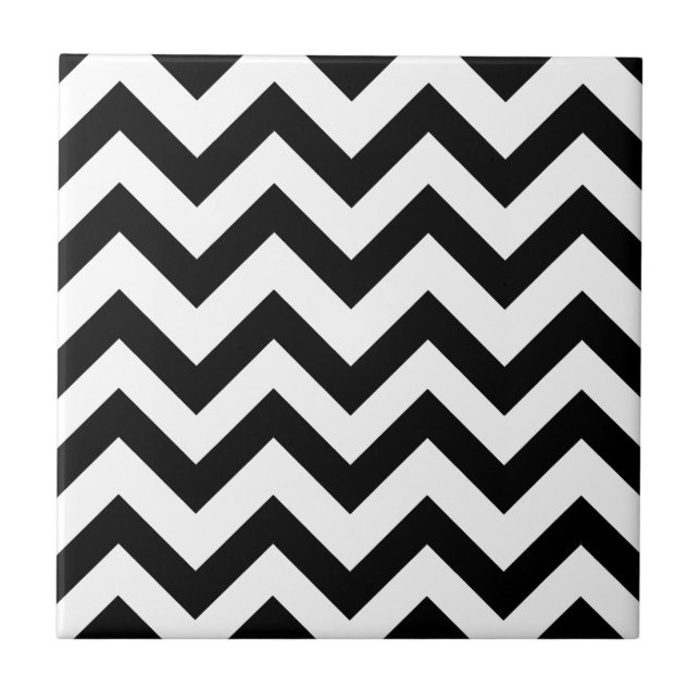 Black And White Chevrons Tile (Front)