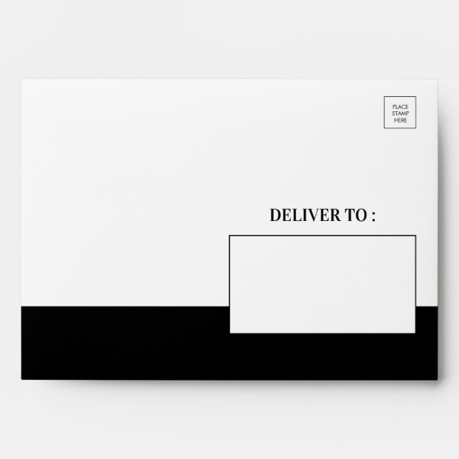 Black and White Chic Birthday Envelope (Front)